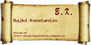 Bajkó Konstantin névjegykártya